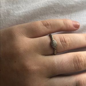 David Yurman Petite Pave Oval Ring with Diamonds